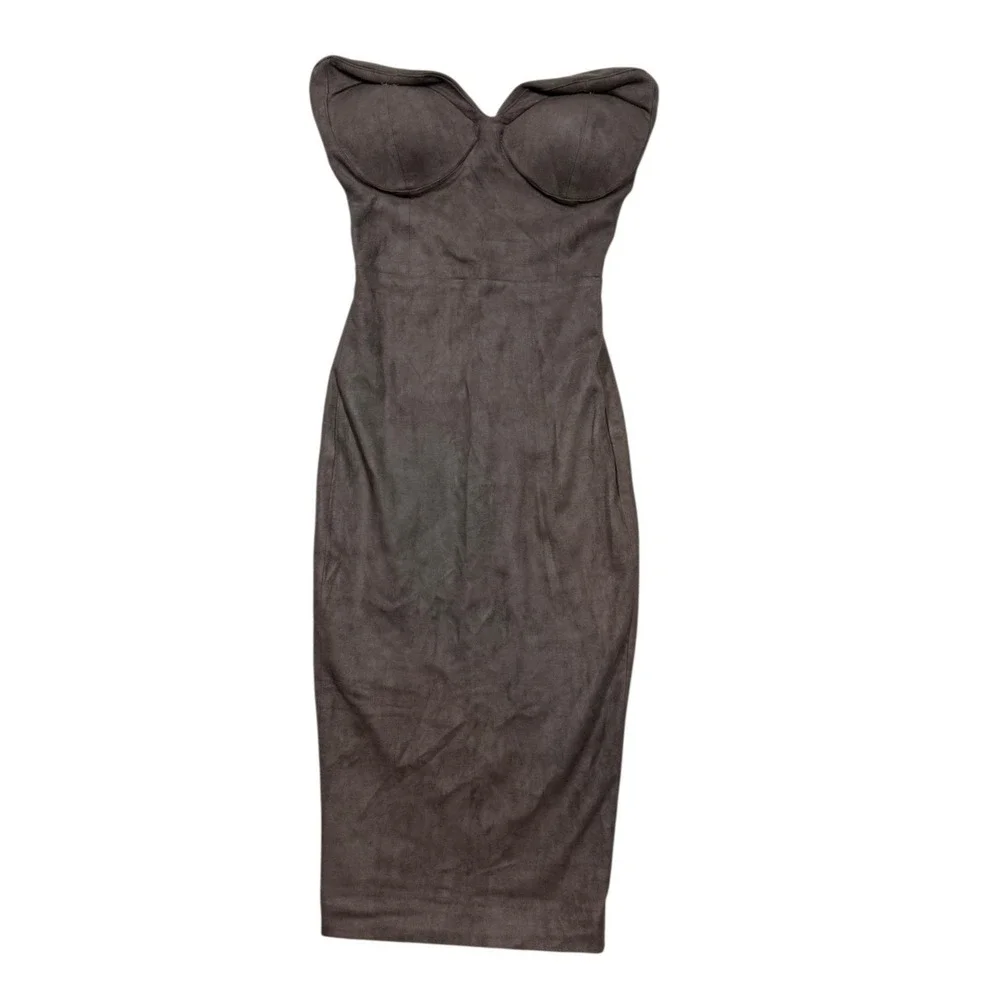 taupe bodycon midi dress Taupe Bodycon Dress - Bodycon Midi Dress - Sleeveless Bodycon